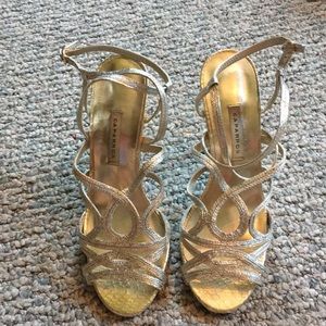 Gold and silver heels